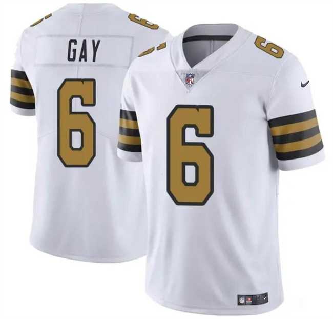 Men & Women & Youth New Orleans Saints #6 Willie Gay White Color Rush Limited Football Stitched Jersey